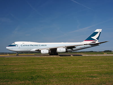 Boeing 747-es, Cathay pacific, Jumbo jet, repülőgép, repülőgép, repülőtér, szállítás