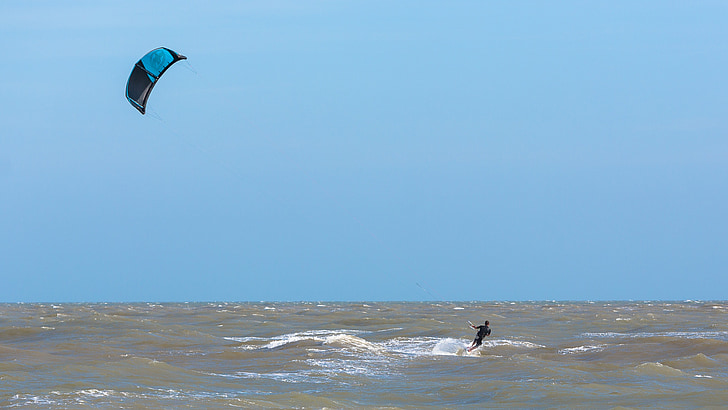 kite surfer, szél, tenger, Sky, szörfös, szörfözés, sport