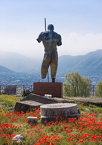 pompeii, pompei, statue, sculpture, bronze statue, bronze, columnar
