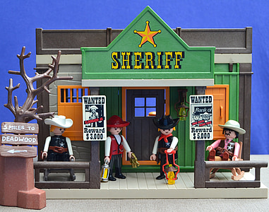 Playmobil, Barat, Amerika Serikat, Sheriff, koboi, mainan, angka-angka
