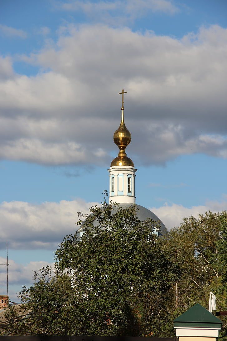 kupola, Crkva, hram, arhitektura, Rusija, nebo, religija