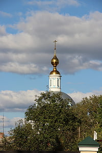 купол, Церква, Храм, Архітектура, Росія, небо, Релігія