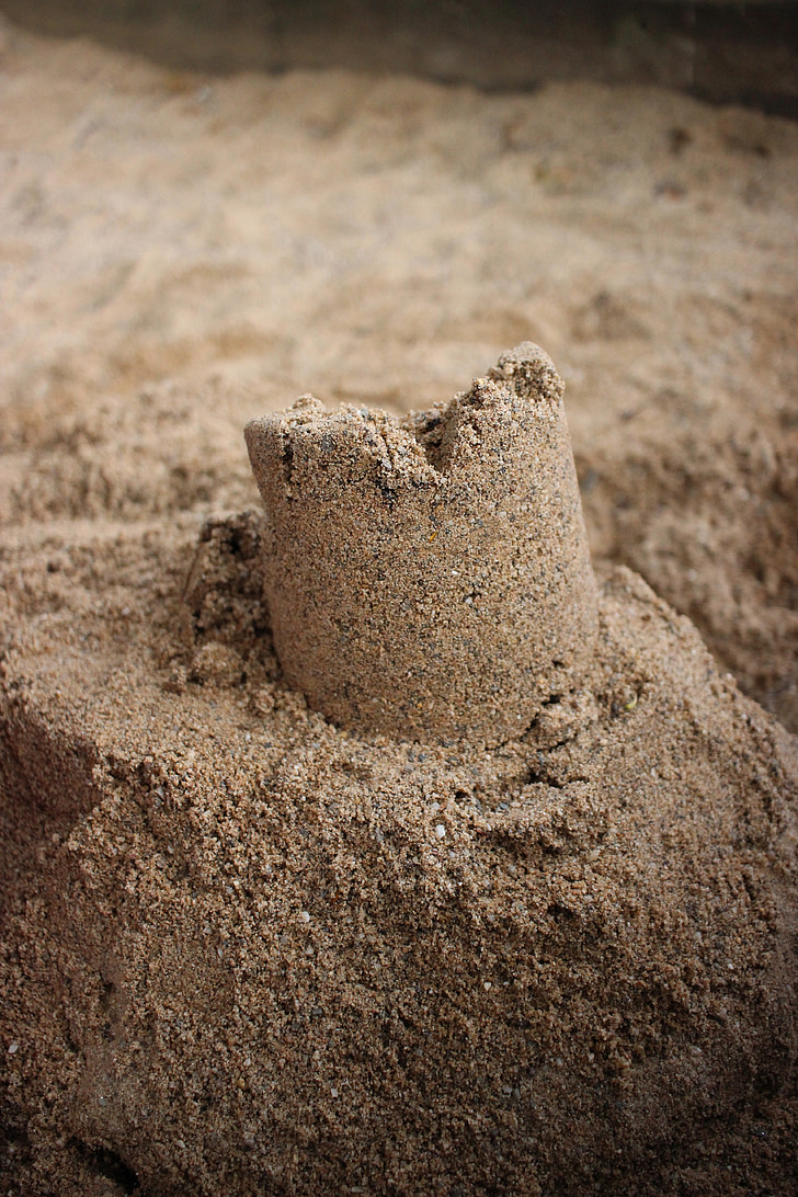 smėlio, sandburg, vanitas, pyragas danguje, laikinumą, smėlio duobę, bokštas