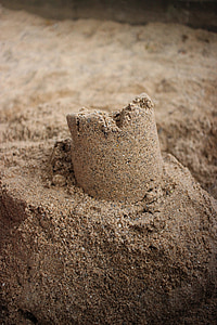 homok, Sandburg, vanitas, torta az égen, mulandóság, homokozó, torony