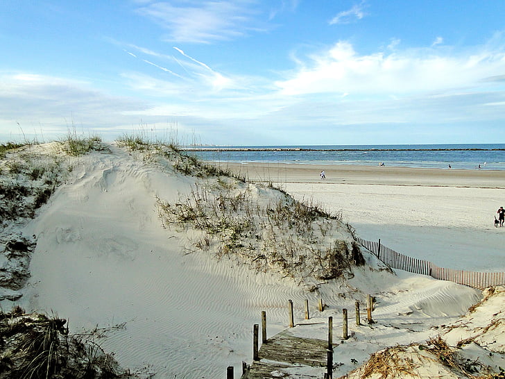 Dune, plajă, nisip, pe litoral, coasta, gramada, ocean