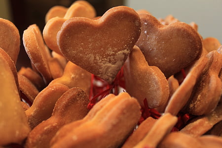 pliki cookie, serce, słodkie, deser, Valentine, miłość, kształt