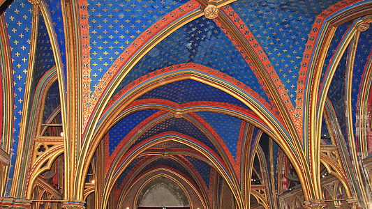 Paríž, Saint chapelle, strop, modrá
