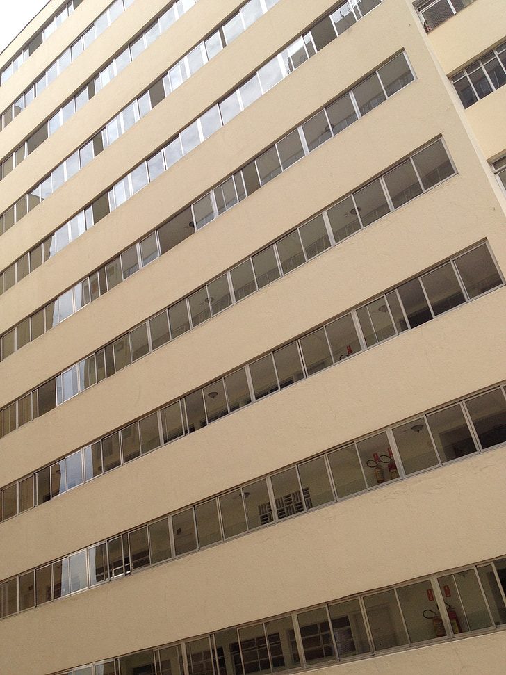 immeuble de bureaux, bâtiment, fenêtre de, Brésil, architecture, structure, Appartements