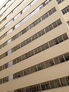 immeuble de bureaux, bâtiment, fenêtre de, Brésil, architecture, structure, Appartements