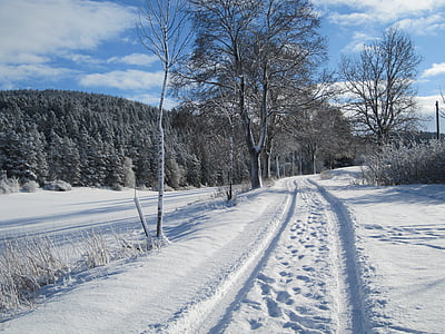 vzdialenosť, zimné, sneh, Príroda, biela