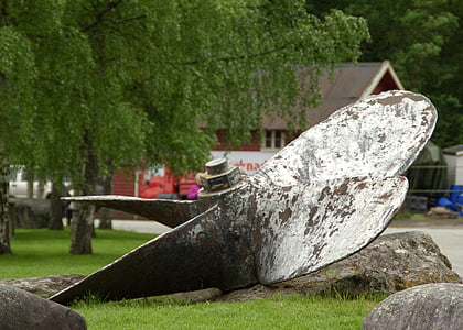 Norveška, izmišljotina, propeler, velik, stari, propeler za čoln, vojna mornarica