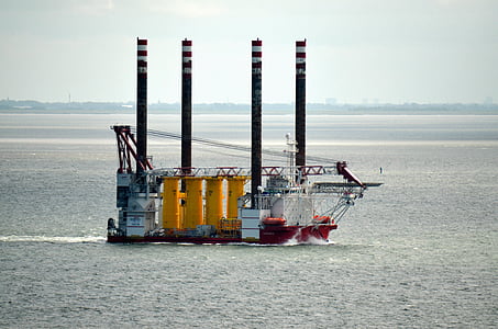 pontoon, buhnenbau, working ship, working platform, industry-ship, ship industry, offshore