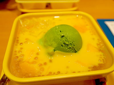green tea ice cream, hong kong, mango, huh heritage