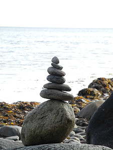 pierres, Danemark, mer, plage