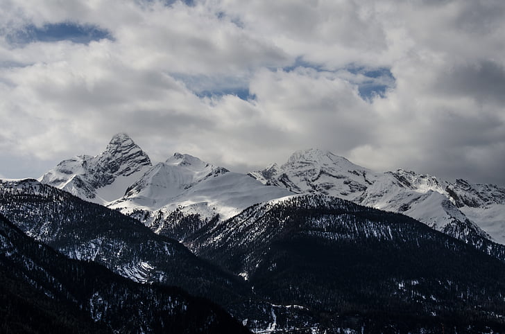Davos, vuoret, Sveitsi, pilvet