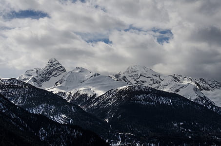 Davos, bergen, Schweiz, moln