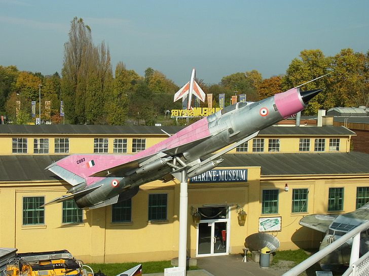 Jet, avión, Museo, jet de combate, cielo, militar