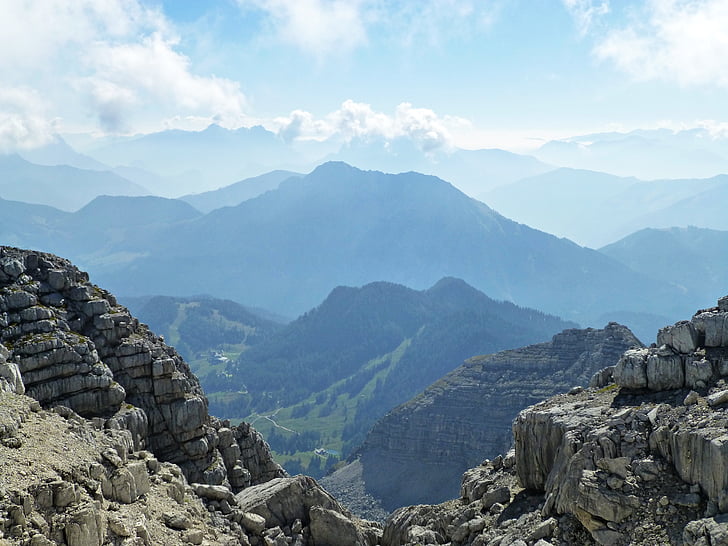 Panorama, Alpin, landskap, naturen, Visa, Österrike, bergen