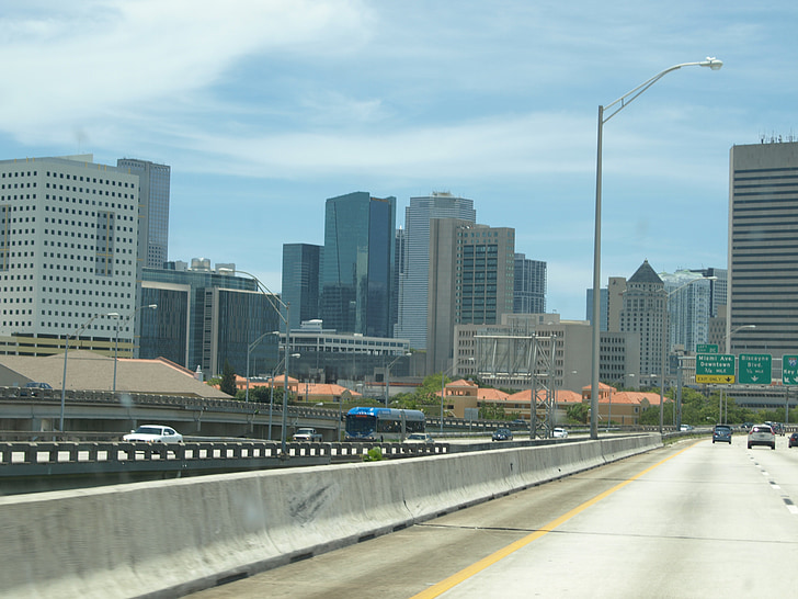 Miami, panoraam, hoone, Ameerika Ühendriigid, arhitektuur, Florida, pilvelõhkuja