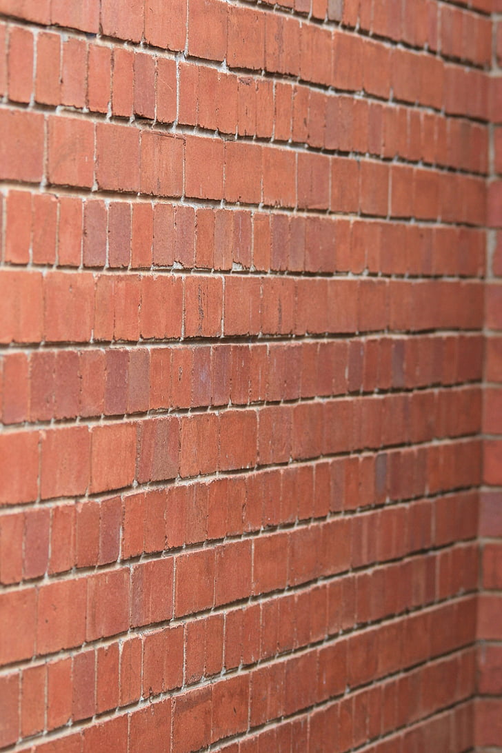 wall, brick, red, corner, rows, pattern, brick Wall