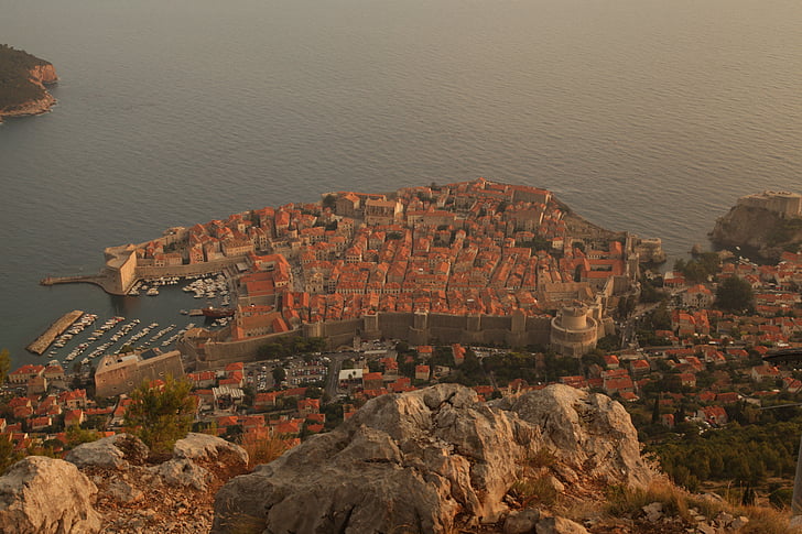 Kroatië, Dubrovnik, stad, Fort, zee, huizen, Wallen