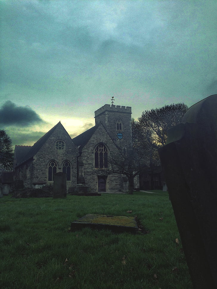 church, graveyard, religion, cemetery, cross, grave, old