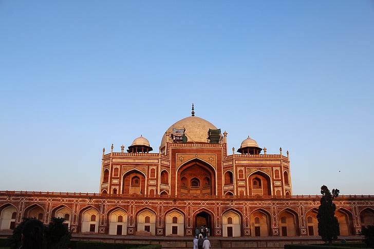 humayun's tomb, India, monument, Delhi, bygge, gamle, rød