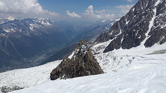 des grands mulets varjupaika, Chamonix, Prantsusmaa, onn, kõrge-mägi onn, Glacier, La jonction