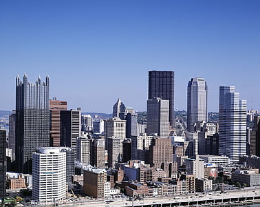 Pittsburgh, linija horizonta, u centru grada, Gradski pejzaž, urbane, nebodera, toranj