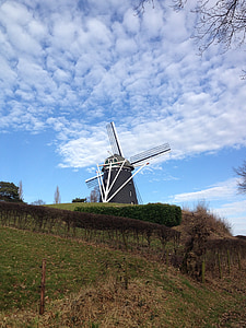 holland, windmill, netherlands, mill, dutch, landscape, sky
