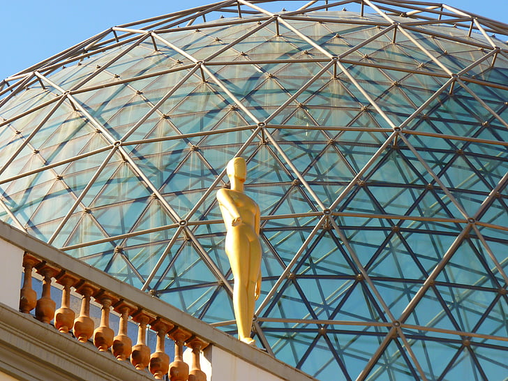 glass dome, figure, golden, museum, dalí, figueras, spain