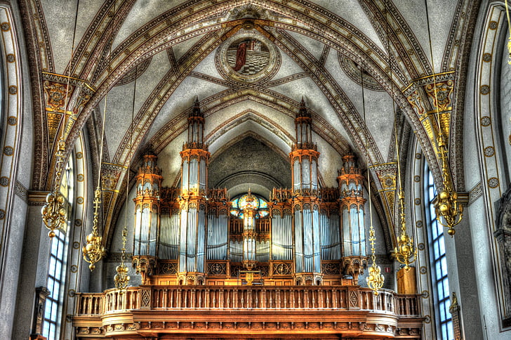 kostol Santa clara, Stockholm, Švédsko, Architektúra, budova, staré, Tehla