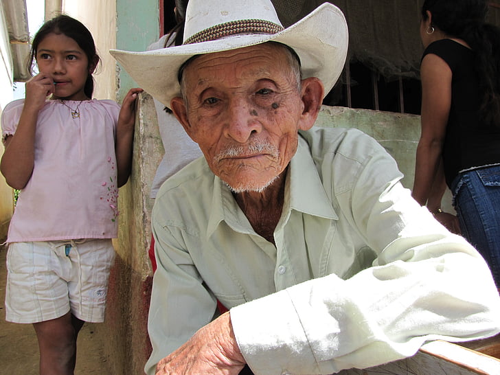 Latin, cowboy, spansk, Honduras, gammel mann, eldre