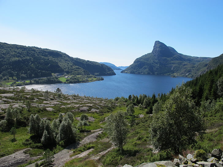 norway, dalsfjorden, mountain, fjord, landscape, scenics, outdoors