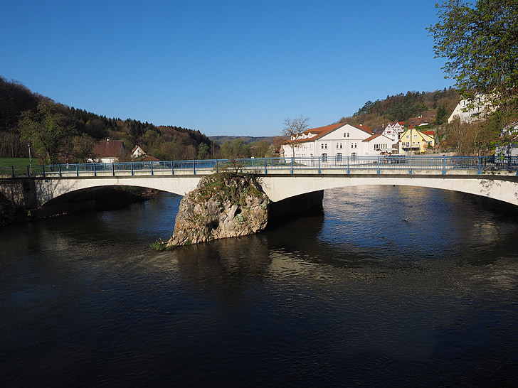 Rechtenstein, Comunità, Villaggio, cerchio di alb donau, Baden württemberg, Danubio, Ponte