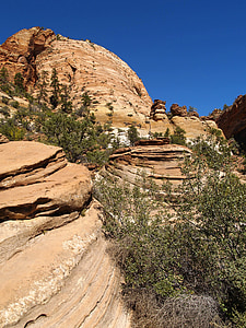 Zionin kansallispuisto, Utah, Yhdysvallat, Rock, muodostuminen, punainen, eroosio