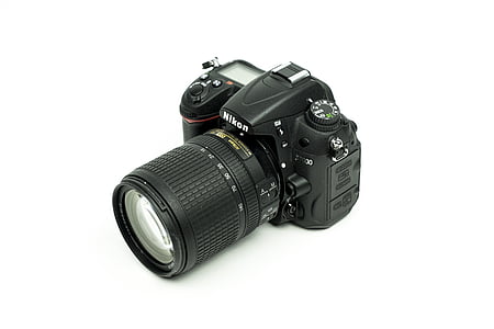 aparat de fotografiat, DSLR, lentilă, podea, alb, Nikon, Flash