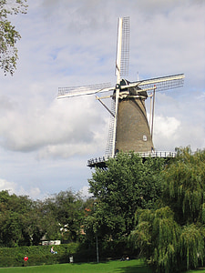 vėjo malūnas, Nyderlandai, Olandijoje, Miestas, pastatas, kančių, Rembrandt