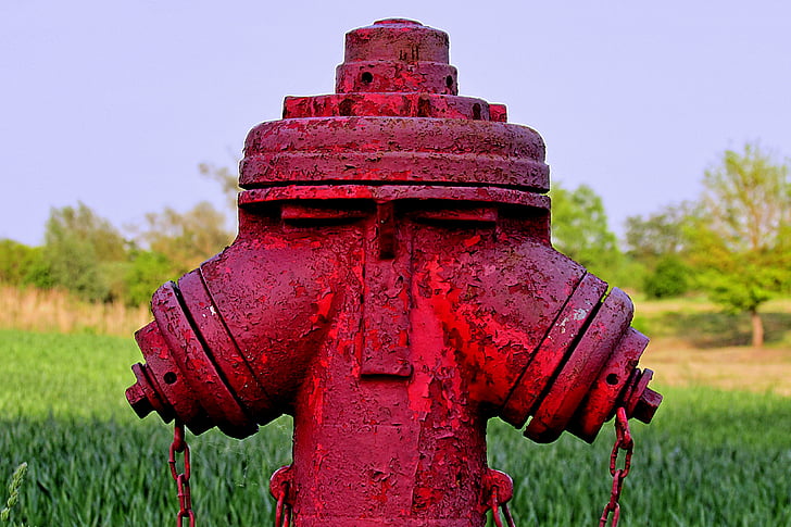 brandhane, vandtilslutning, brandslukning system, HDR-billede