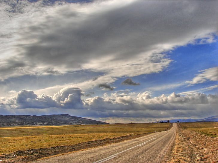 ankara, landscape, road, sky, clouds, fields, farm