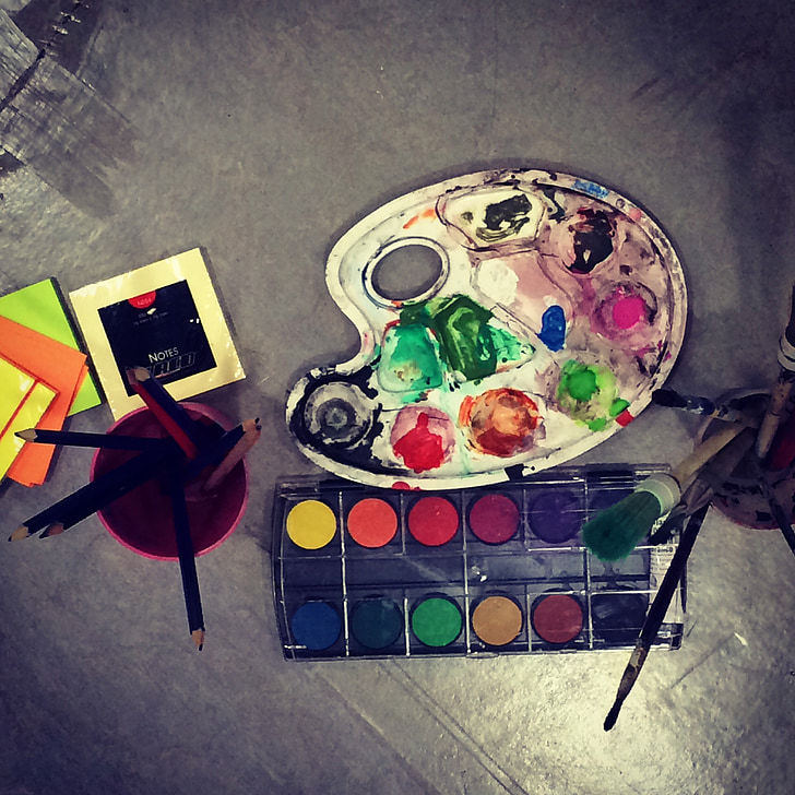culoare, gama, perie, creativitate, colorat