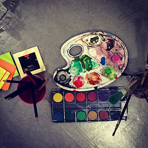 farve, rækkevidde, børste, kreativitet, farverige