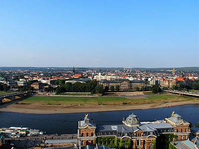 Dresden, Sachsen, City, Tyskland, Elben, historisk set