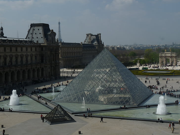 paris, louvre museum, louvre, louvre pyramid, france, museums