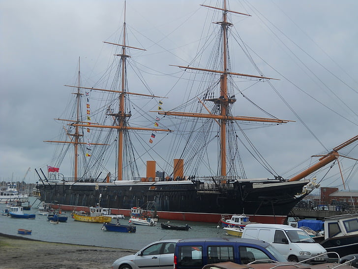 Inglaterra, Porto, HMS warrior, comércio, naves, transportes, Costa