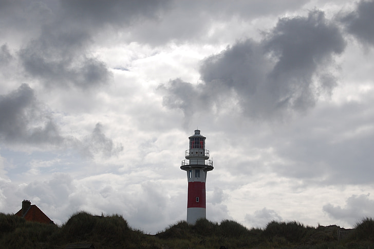 Lighthouse, havet, sida