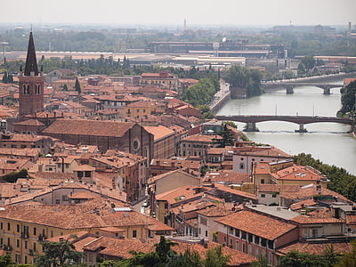 Italia, Verona, pemandangan, pemandangan, hari libur, Italia, Monumen