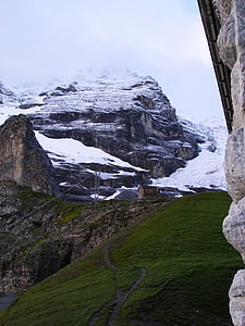 Eiger, sled, Grindelwald, Eiger severni obraz, Švica, krajine, pohodništvo
