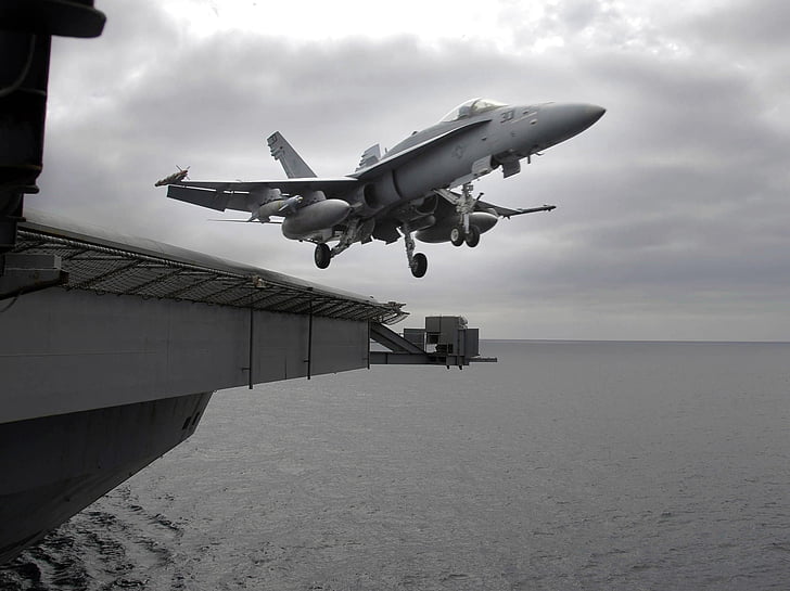 uçak, Jet, askeri, f-18, Super hornet, uçak gemisi, denize indirmek