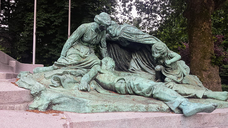 Antwerpen, stadsparken, kriget, Belgien, minnesdag, monumentet, första världskriget